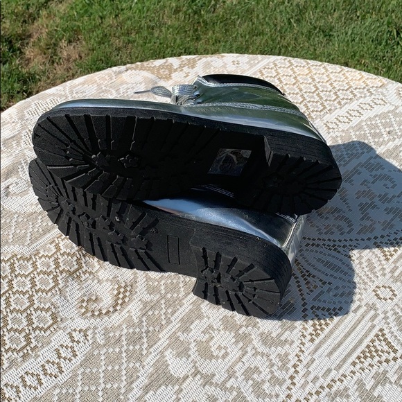 Yoki Silver Combat Boots Sz 8 - Picture 6 of 7